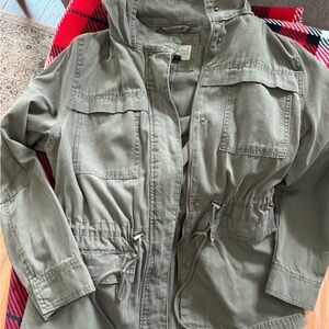 Universal Thread Green Utility Jacket with Stand-Up Collar